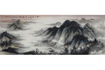 资春成新品国画山水画《云山清远入新诗》