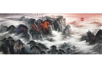 资春成新品五岳独尊国画山水画《泰山雄安》