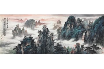 资春成新品六尺横幅山水画《武陵源胜景图》