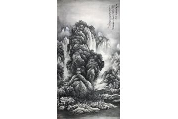 资春成新品四尺竖幅山水画《天高日暮寒山远》