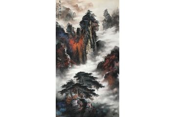 资春成新品四尺竖幅山水画《张家界秋韵》
