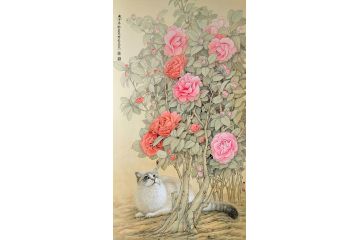 工笔画名家陈松岩动物画作品《穷款》