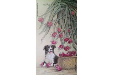 工笔画名家陈松岩动物画作品《穷款》