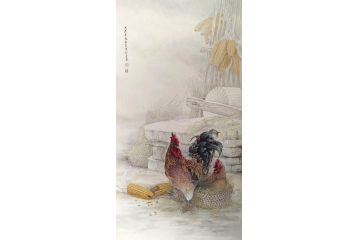 工笔画名家陈松岩动物画作品《穷款》