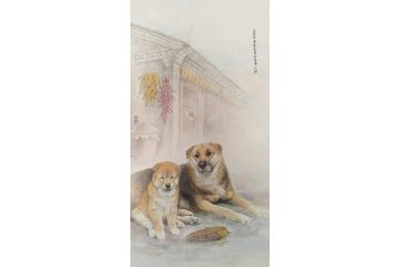 工笔画名家陈松岩动物画作品《穷款》