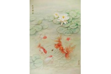 陈松岩小尺寸工笔花鸟画作品《穷款》