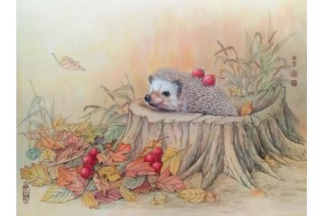 工笔画名家陈松岩动物画作品《穷款》