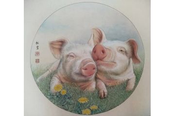 工笔画名家陈松岩动物画作品《穷款》