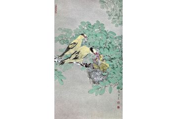 中美协会员赵金生工笔花鸟画作品《穷款》