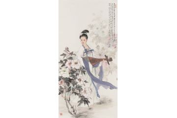 著名画家赵永夫写意花鸟画作品《沉香亭畔》