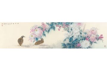 著名画家赵永夫工笔花鸟画作品《安居图》