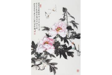著名画家赵永夫写意花鸟画作品《庭前芍药妖无格》