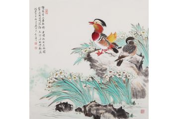 著名画家赵永夫写意花鸟画作品《双丝绢上为新样》