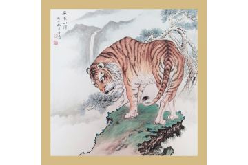 汤希忠写意动物画《十二生肖系列之威震山河》