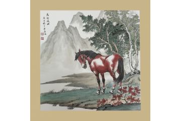 汤希忠写意动物画《十二生肖系列之马到成功》