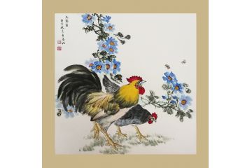 汤希忠写意动物画《十二生肖系列之大鸡图》