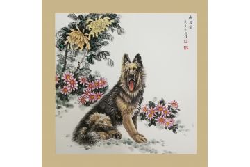 汤希忠写意动物画《十二生肖系列之安居图》