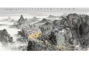 王柏松国画山水画《惟有心常在 不随云去来》
