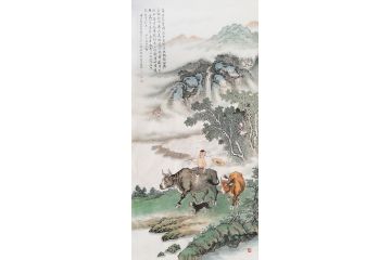 甘肃美协会员汤希忠写意动物画《牧牛图》