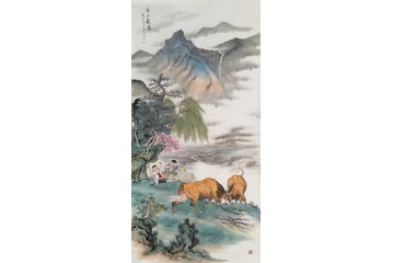 甘肃美协会员汤希忠写意动物画《春日载阳》