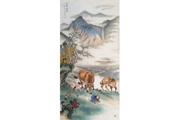 甘肃美协会员汤希忠写意动物画《秋野童趣》