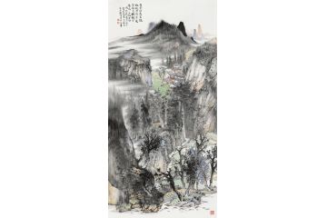 王柏松新品山水画《白云浮远盖,飘飘绕石飞》