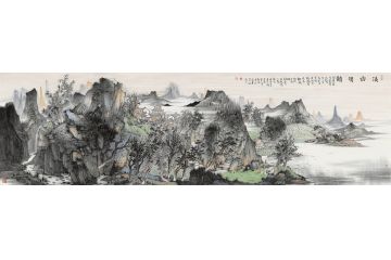 美协王柏松国画山水画作品《溪山清韵》