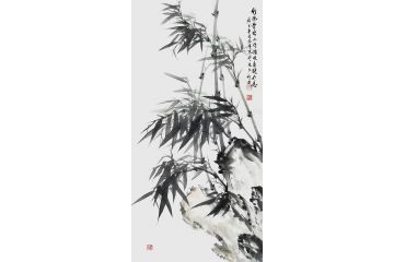 实力派画家宫竹君竹子画《竹风骨也天行健以自强不息》