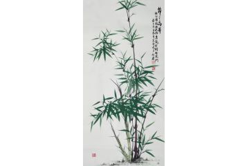 实力派画家宫竹君竹子画《节节高升》