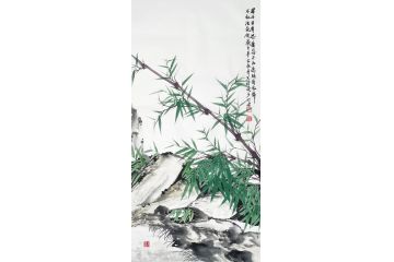 知名画竹人宫竹君国画竹子《君子日有思庸皆不知愿随清风舞》