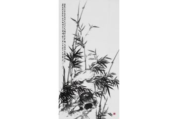 实力派画家宫竹君竹子画《此君不与百花争》