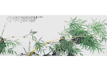 知名画竹人宫竹君国画竹子《高雅亮节》