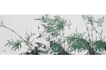 宫竹君六尺横幅国画竹子图《君子之风》