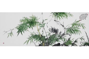 知名画竹人宫竹君国画竹子《凌云竹》