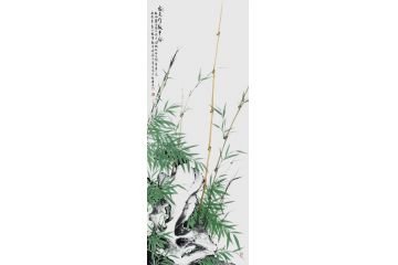 实力派画家宫竹君竹子画《富贵竹报平安》
