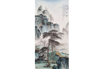 黄开前新品四尺竖幅仿古山水《松风高隐》