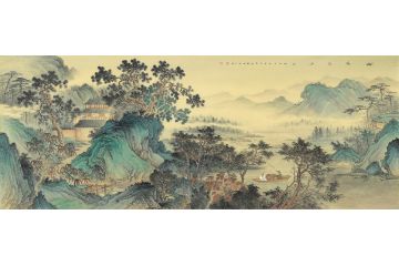 黄开丛新品创作仿古山水画《幽居在山谷》