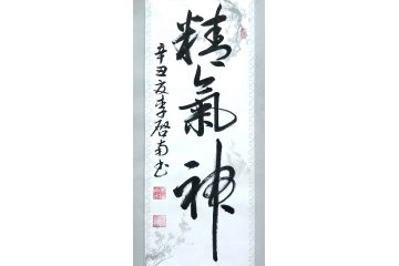 李启南行书书法小品《精气神》