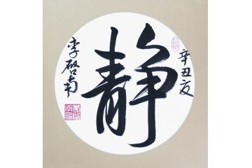 李启南行书书法作品《静》