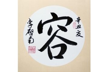 李启南行书书法作品《容》