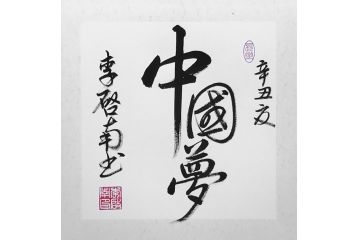 李启南行书书法作品《梦》