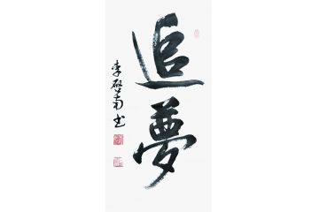 李启南行书书法作品《追梦》