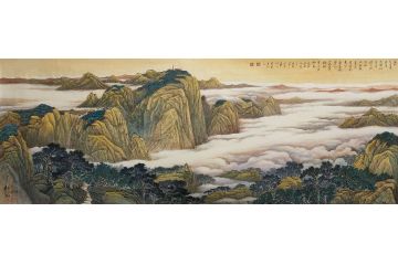 当代著名书画家叶大隐写意山水画《七百里鲁望，北瞻何岩岩》