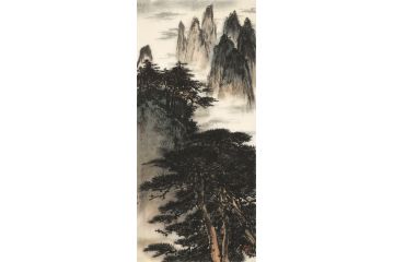美协岑今新品四尺竖幅山水画《穷款》