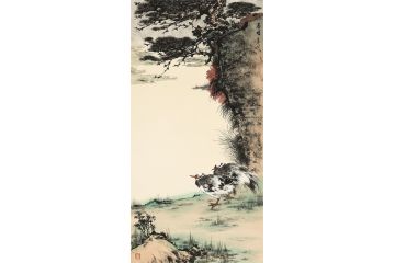 美协岑今新品四尺竖幅花鸟画《春暖》