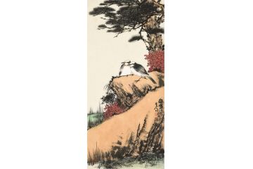 美协岑今新品国画花鸟画《和鸣》