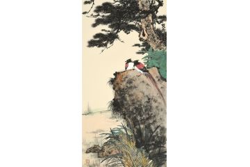 美协岑今新品国画花鸟画《双寿》