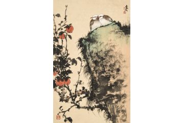 美协岑今新品小尺寸花鸟画《穷款》