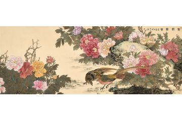 美协岑今新品国画花鸟画《花开富贵》