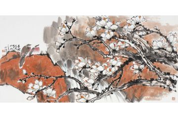中美协会员周同祥新品写意花鸟画《春醒》